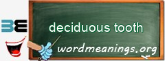 WordMeaning blackboard for deciduous tooth
